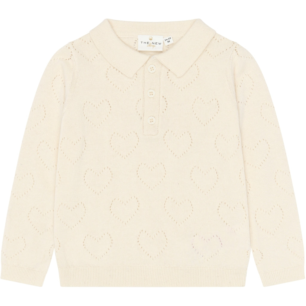 THE NEW SIBLINGS TNSTYnessa Langærmet Knit Polo Strik Gardenia