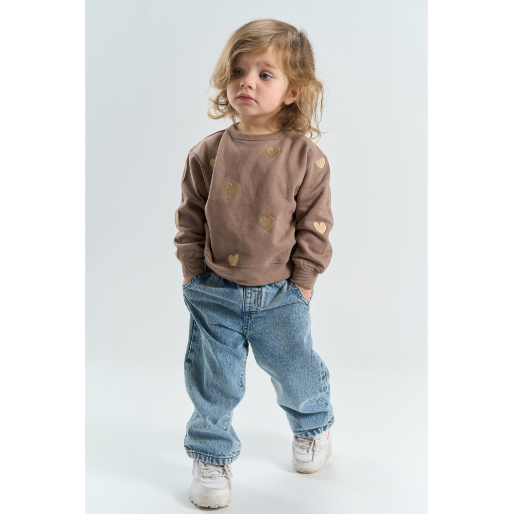THE NEW SIBLINGS TNSTYolie Oversize Sweatshirt Sweatshirt Taupe Gray EMB TN