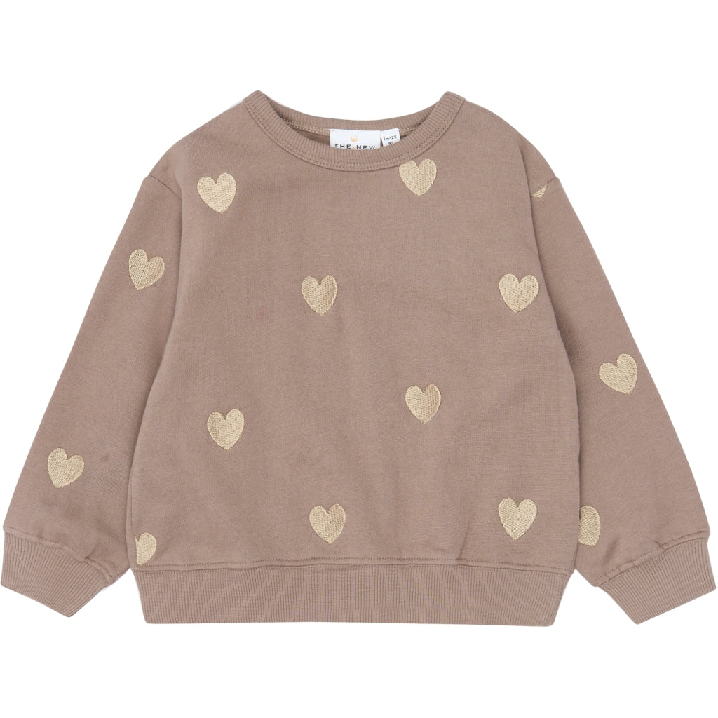 THE NEW SIBLINGS TNSTYolie Oversize Sweatshirt Sweatshirt Taupe Gray EMB TN