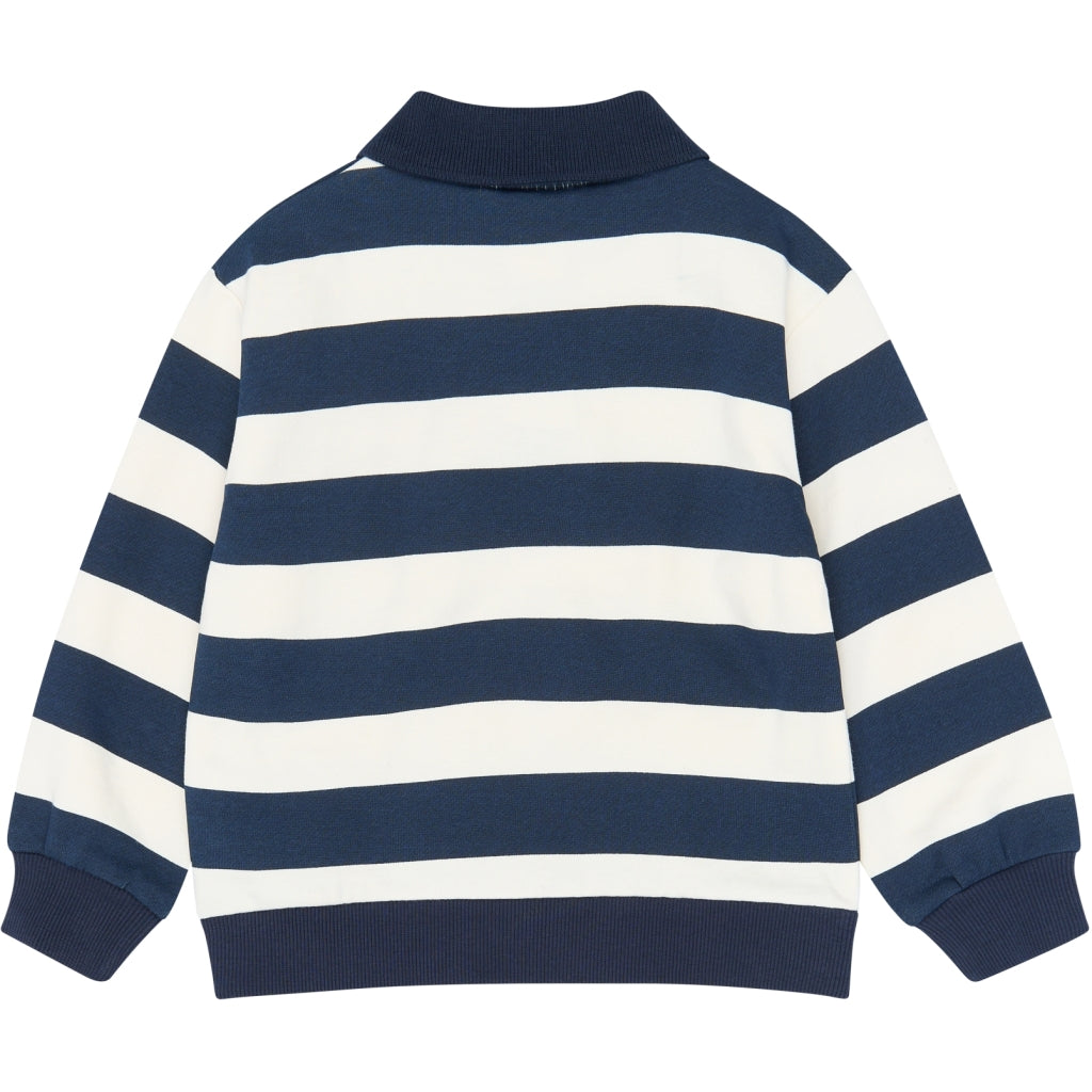 THE NEW SIBLINGS TNSTYuki Oversize Polo Sweatshirt Sweatshirt Navy Blazer Striped