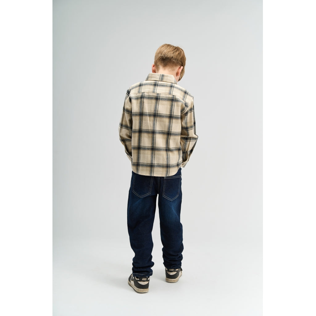 THE NEW TNSaul Oversize Langærmet Flannel Skjorte Skjorter Humus Check
