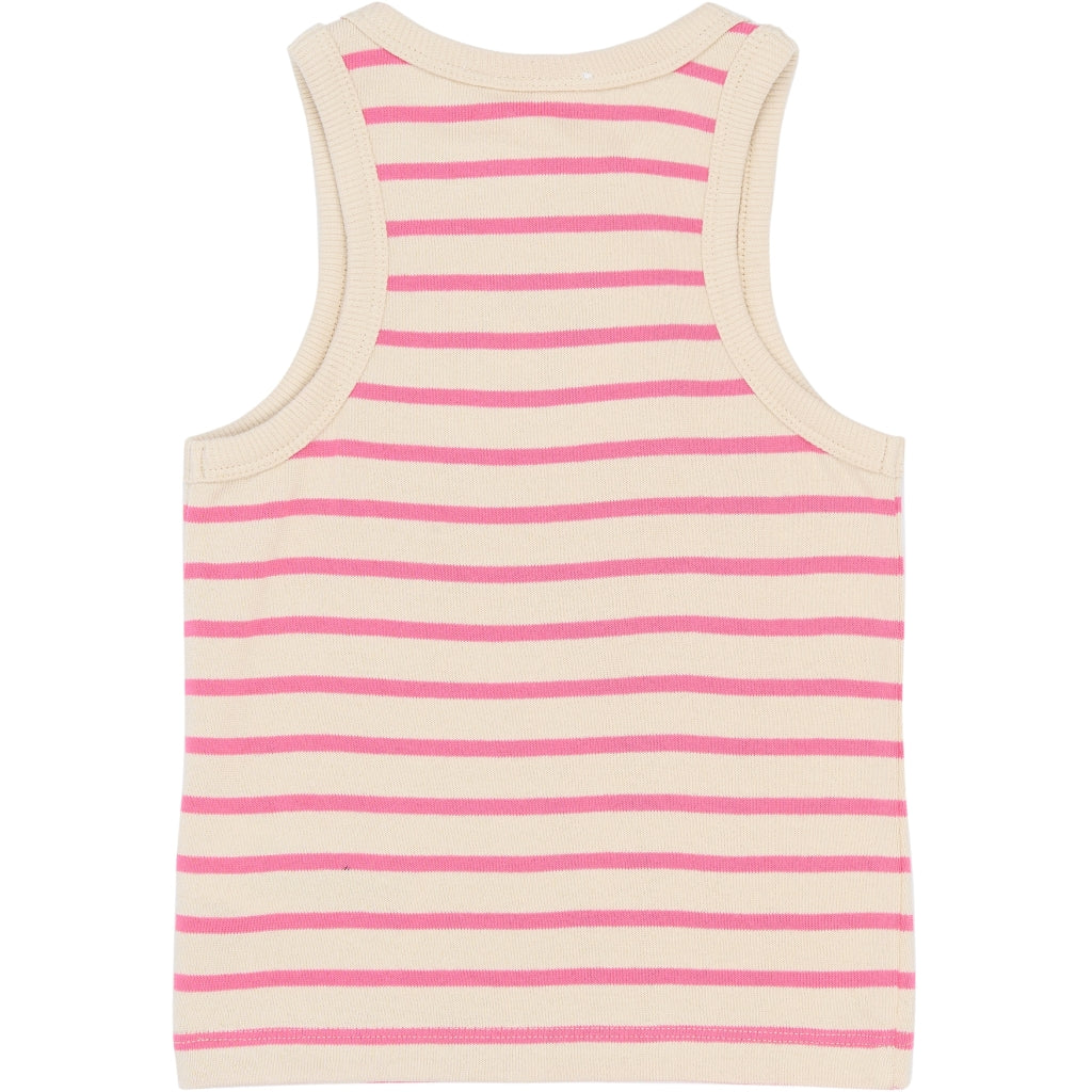 THE NEW TNShannon Kort Ærmeløs Top Kortærmede top Carmine Rose Striped