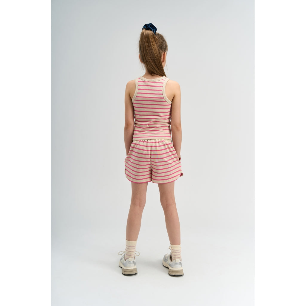 THE NEW TNShannon Kort Ærmeløs Top Kortærmede top Carmine Rose Striped