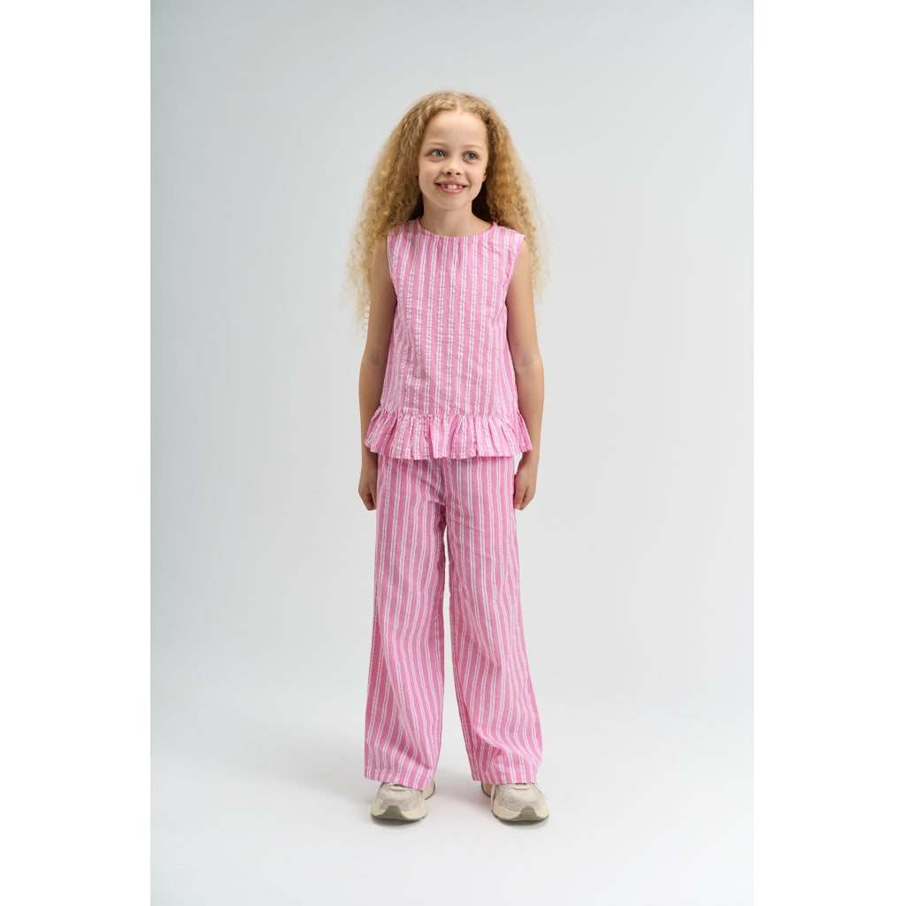 THE NEW TNShirley Ærmeløs Top Kortærmede top Carmine Rose Striped