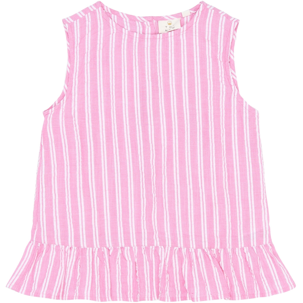 THE NEW TNShirley Ærmeløs Top Kortærmede top Carmine Rose Striped