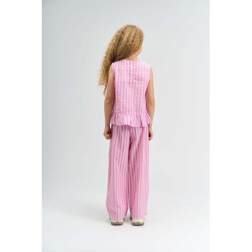 THE NEW TNShirley Wide Leg Bukser Bukser Carmine Rose Striped
