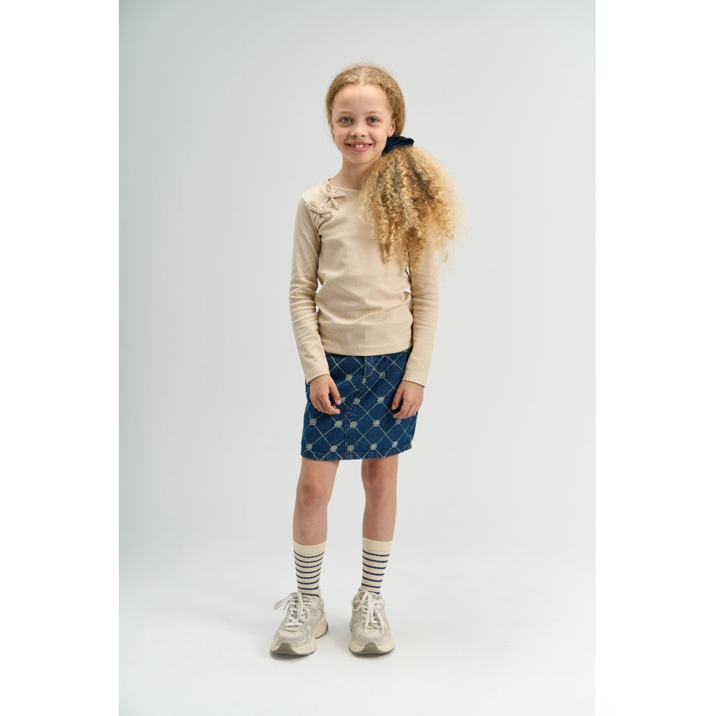 THE NEW TNSigga Langærmet Rib Bluse Langærmet bluse Gardenia