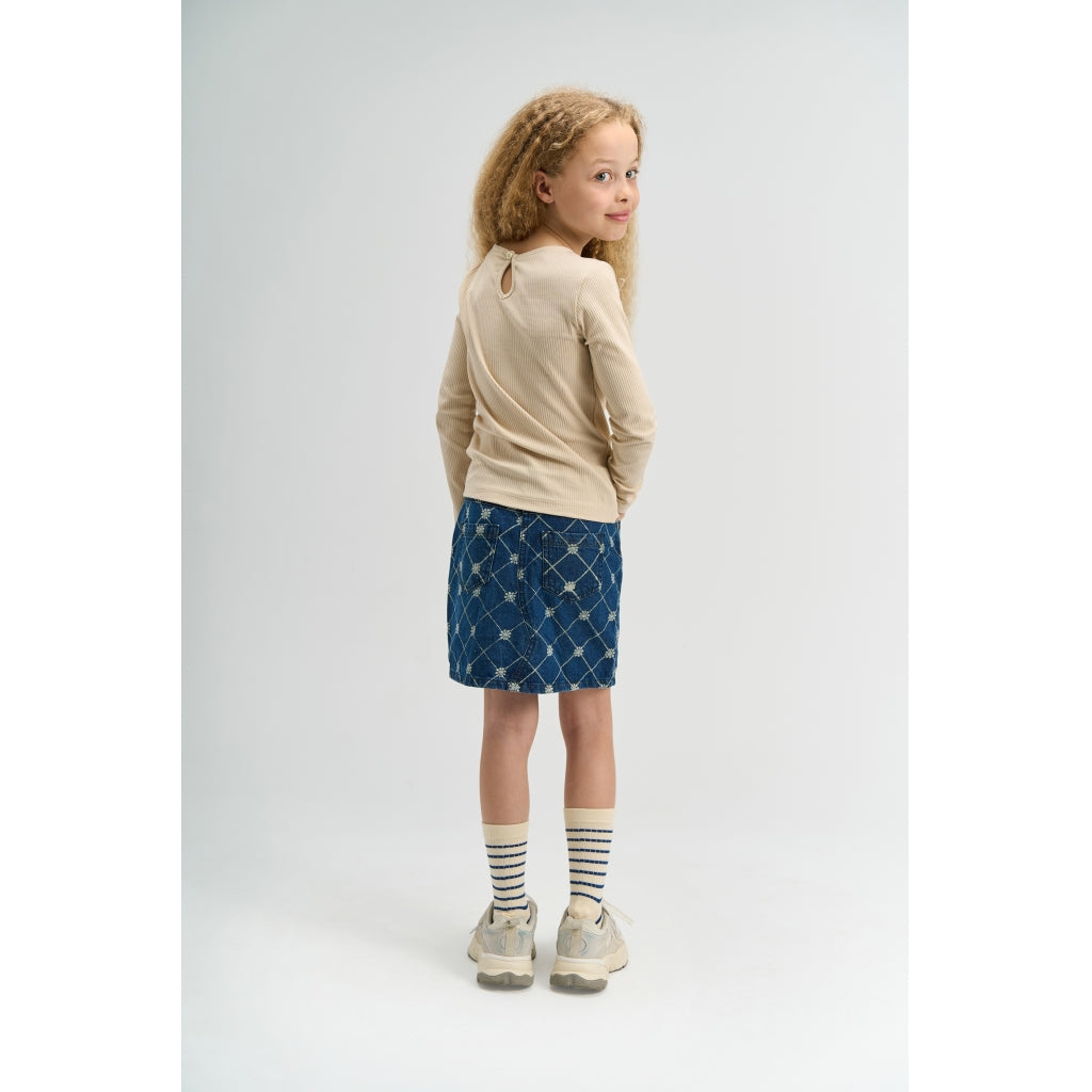THE NEW TNSigga Langærmet Rib Bluse Langærmet bluse Gardenia