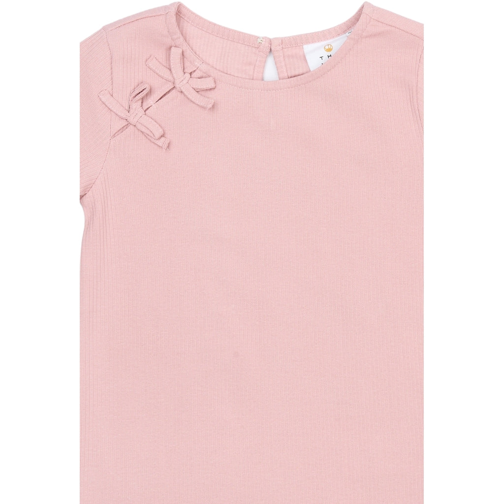 THE NEW TNSigga Langærmet Rib Bluse Langærmet bluse Silver Pink