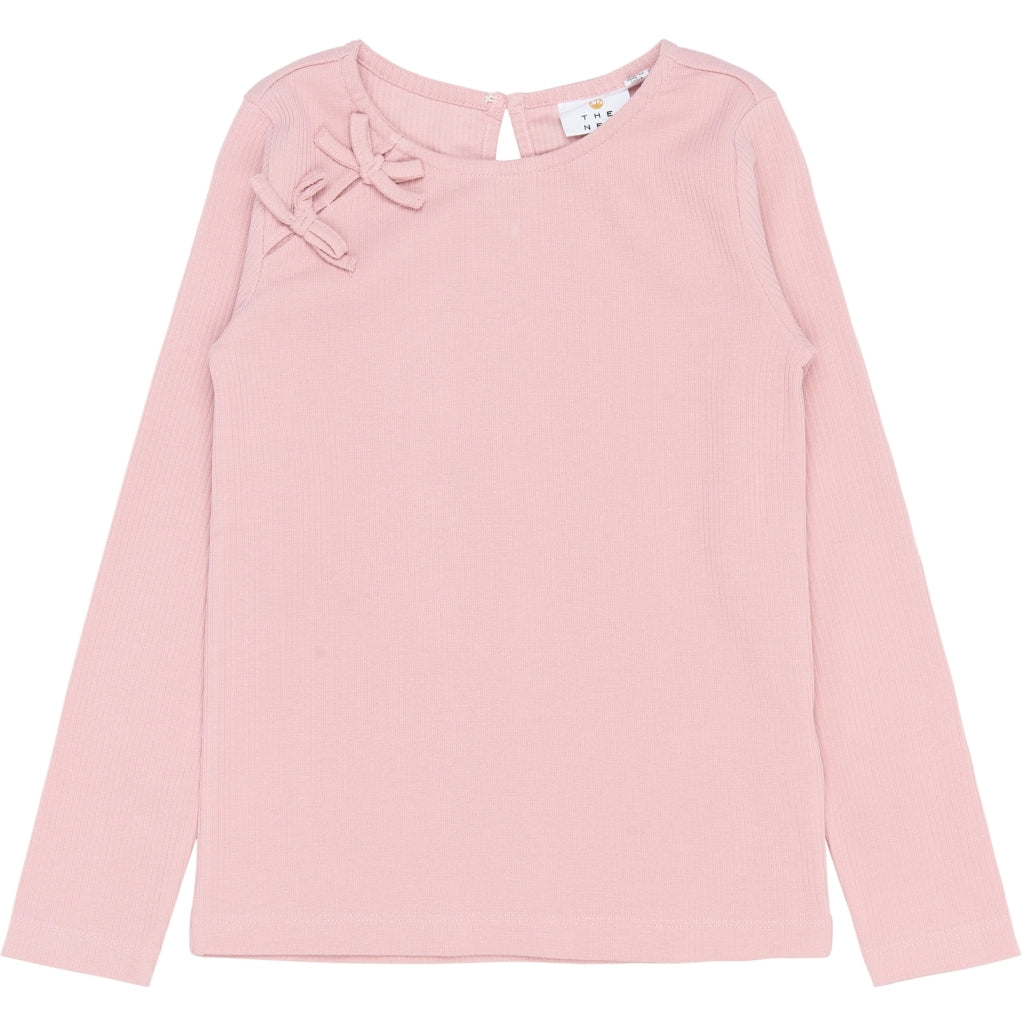 THE NEW TNSigga Langærmet Rib Bluse Langærmet bluse Silver Pink