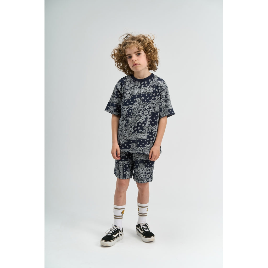 THE NEW TNSixten Shorts Shorts Navy Blazer AOP