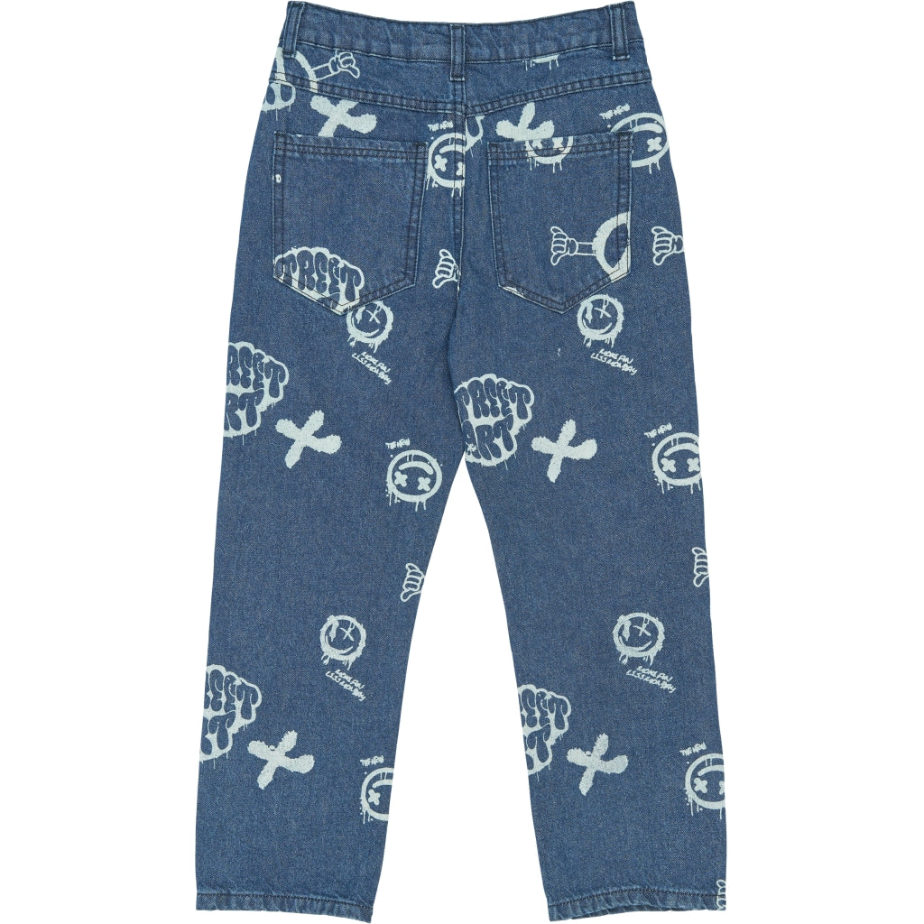 THE NEW TNSlate Baggy Fit Jeans Jeans Medium Blue Denim AOP