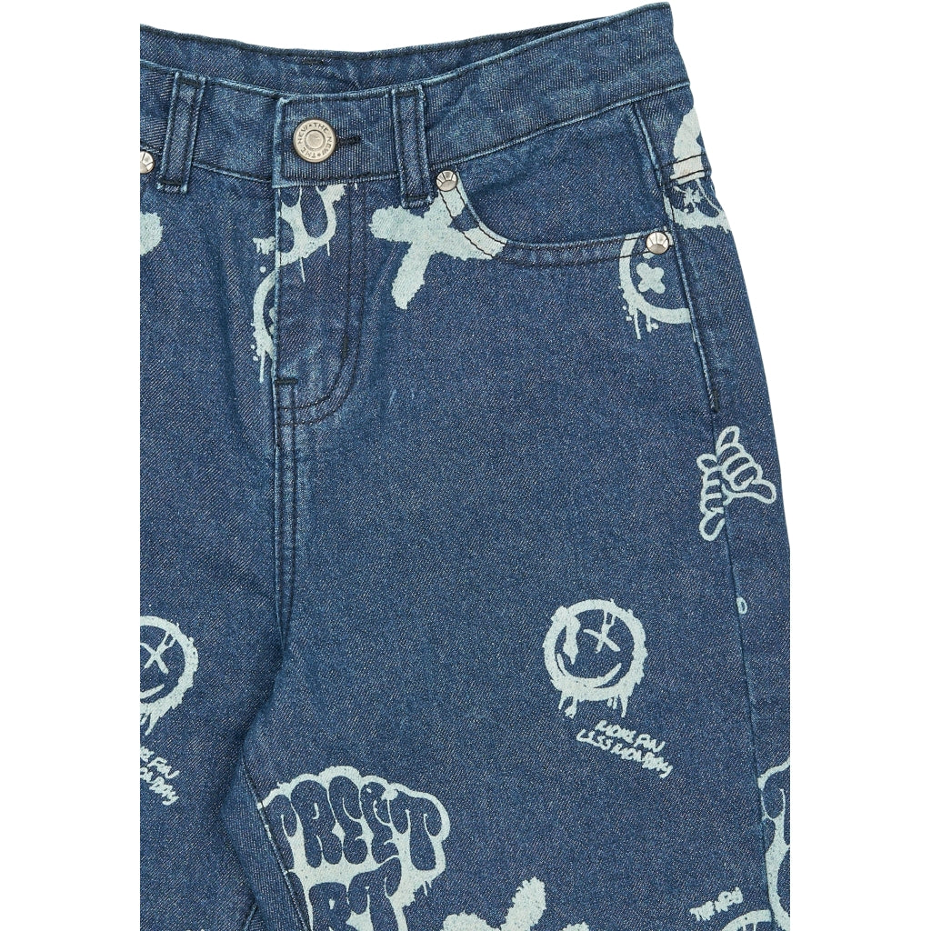 THE NEW TNSlate Baggy Fit Jeans Jeans Medium Blue Denim AOP