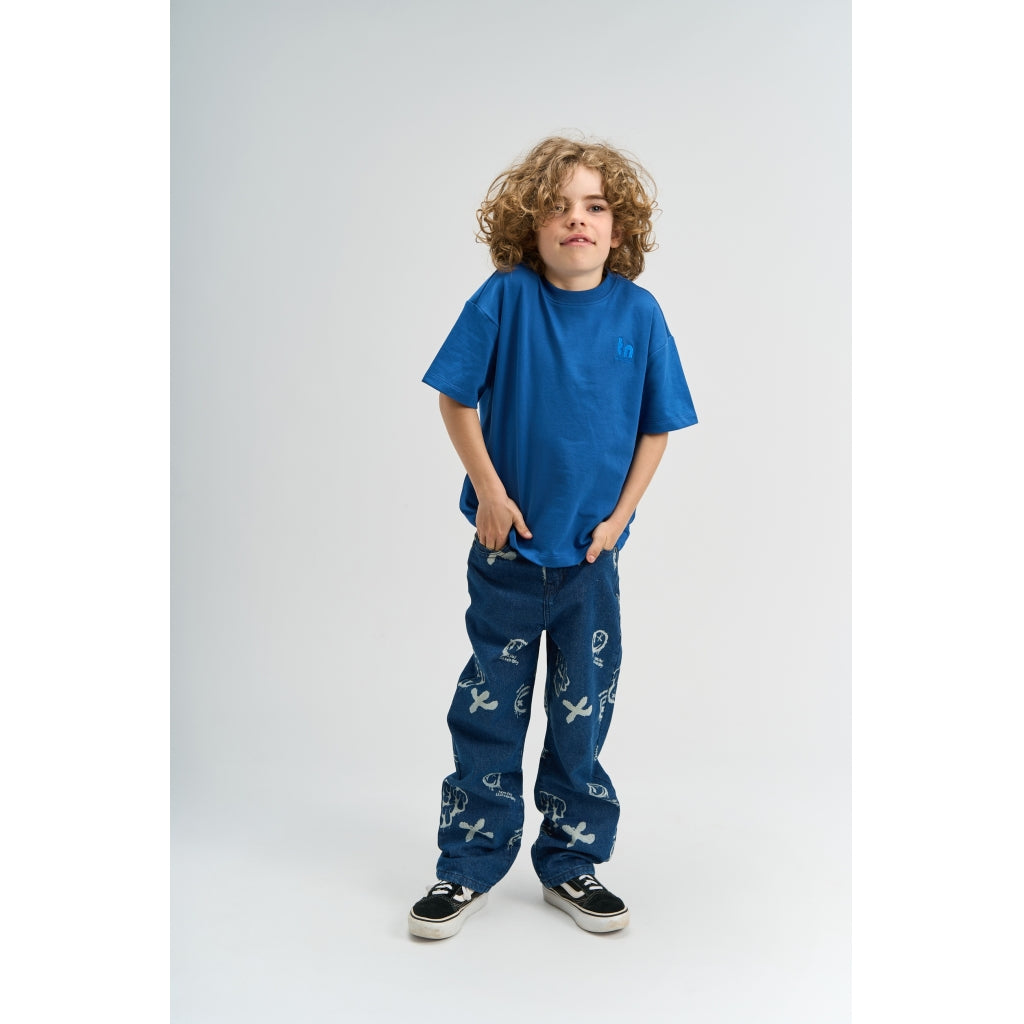 THE NEW TNSlate Baggy Fit Jeans Jeans Medium Blue Denim AOP