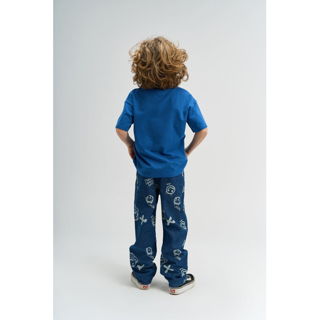 THE NEW TNSlate Baggy Fit Jeans Jeans Medium Blue Denim AOP