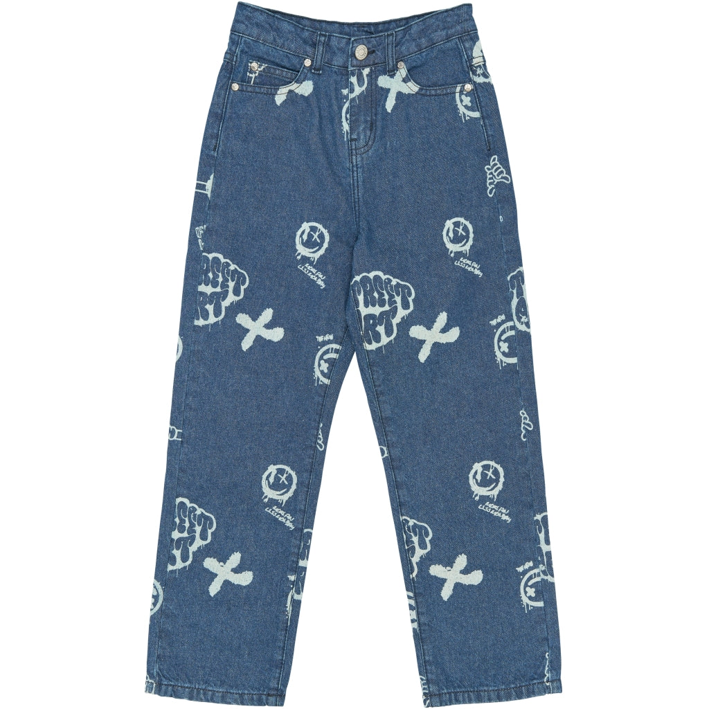 THE NEW TNSlate Baggy Fit Jeans Jeans Medium Blue Denim AOP