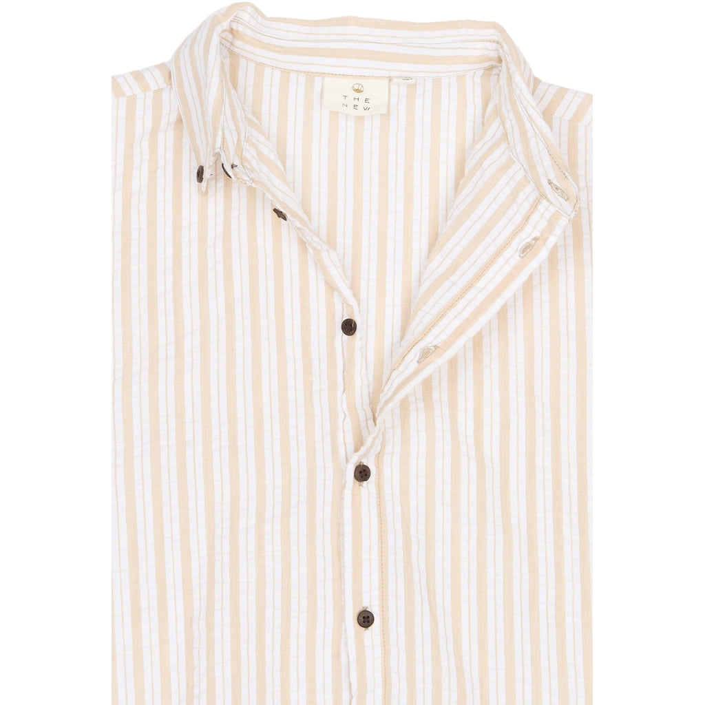THE NEW TNSmith Kortærmet Skjorte Skjorter Humus Striped