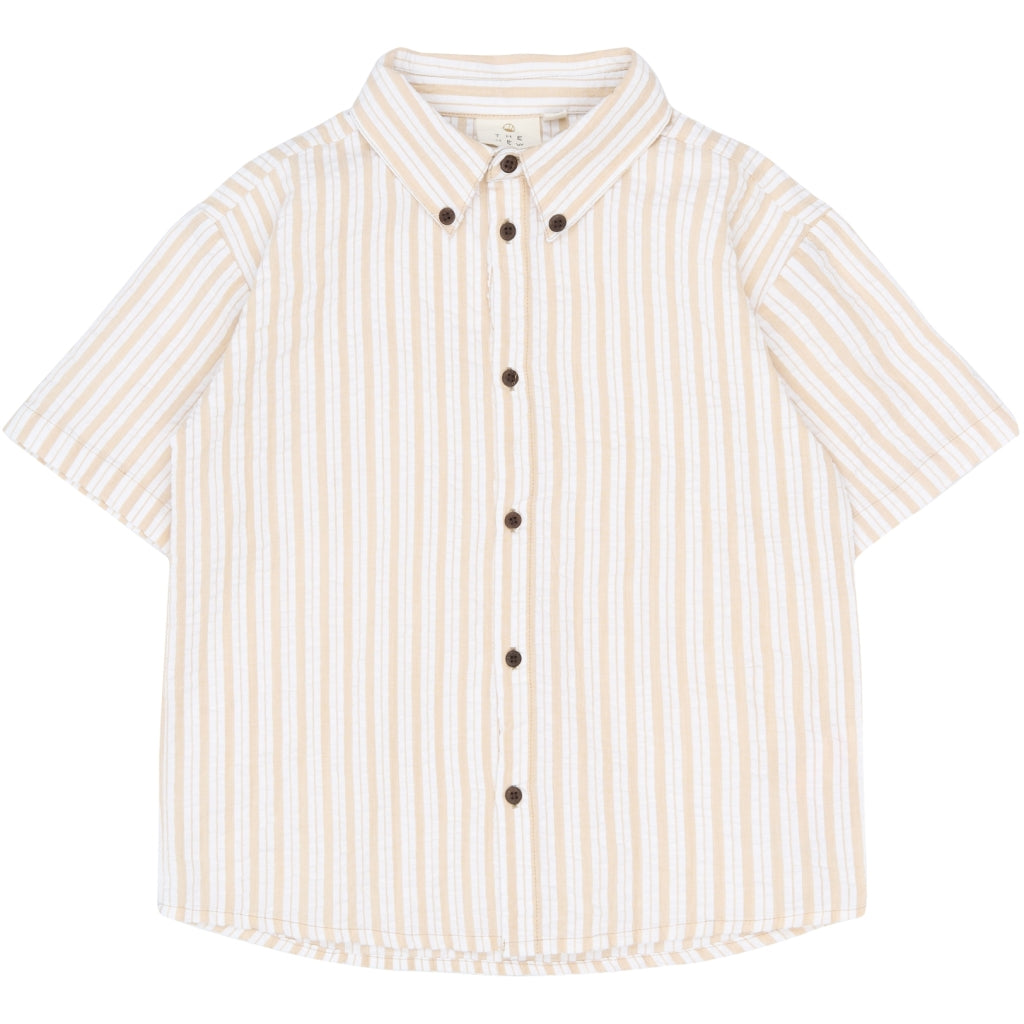 THE NEW TNSmith Kortærmet Skjorte Skjorter Humus Striped