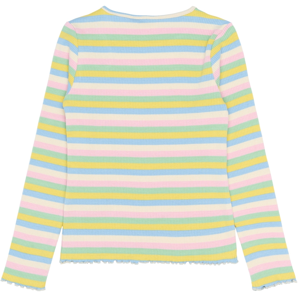 THE NEW TNStella Langærmet Rib Bluse Langærmet bluse Multi Striped