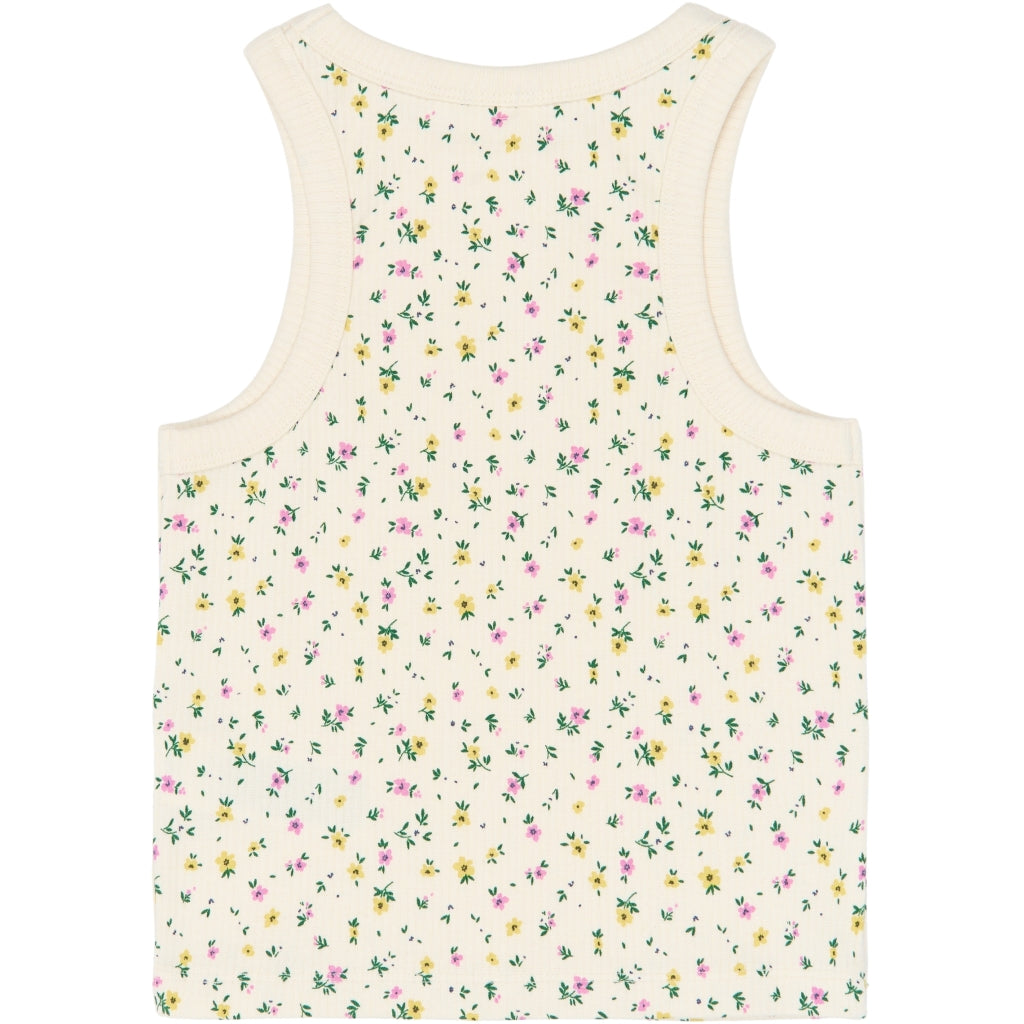 THE NEW TNSummer Ærmeløs Rib Top Kortærmede top Gardenia AOP