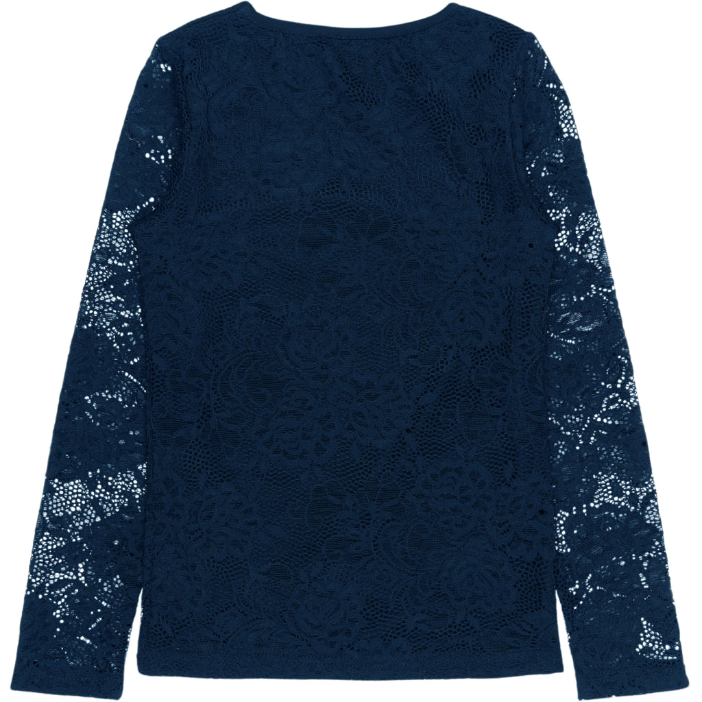 THE NEW TNSybil Længærmet Lace Bluse Exp Langærmet bluse Navy Blazer