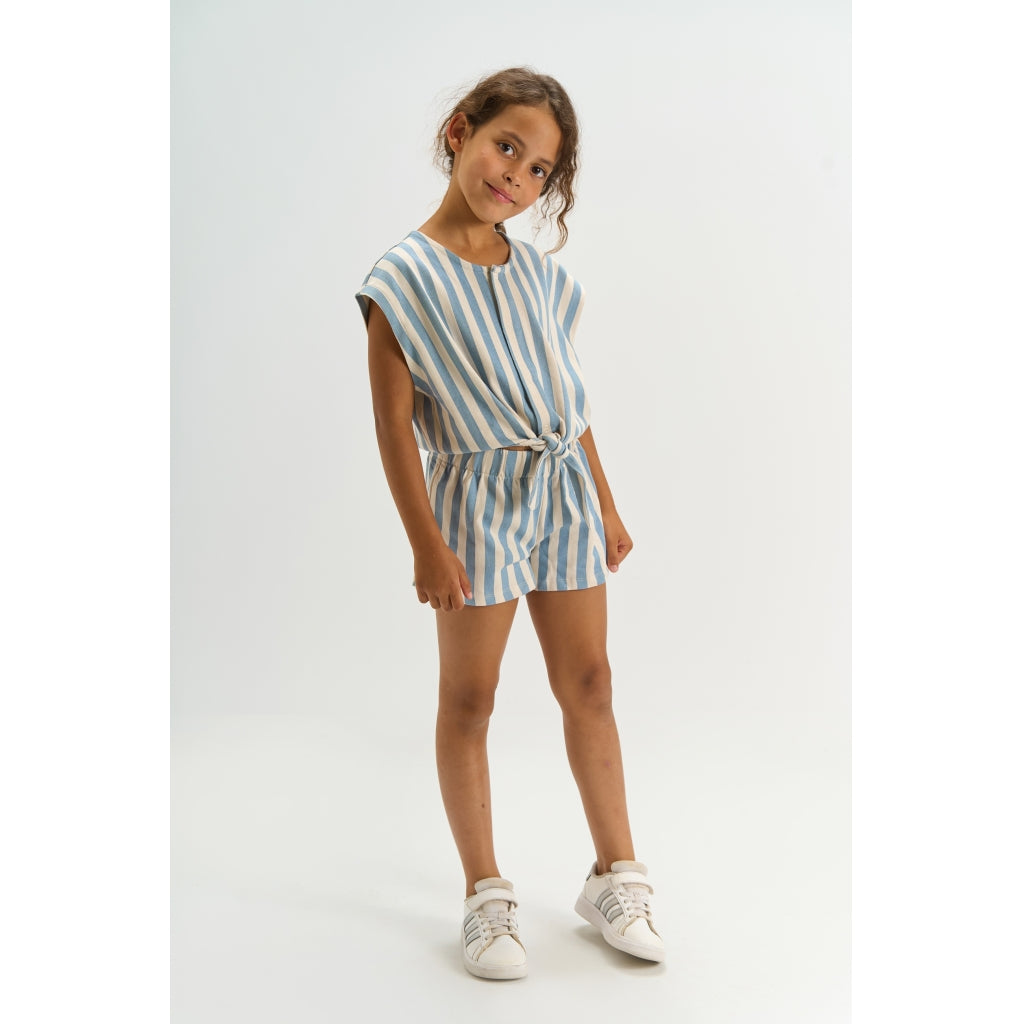 THE NEW TNTalia Kortærmet Jumpsuit Heldragter Forever Blue Striped