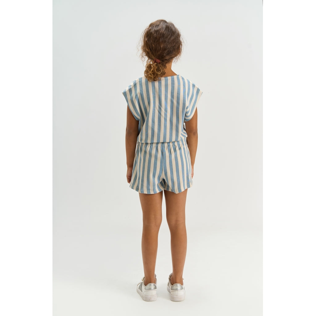 THE NEW TNTalia Kortærmet Jumpsuit Heldragter Forever Blue Striped