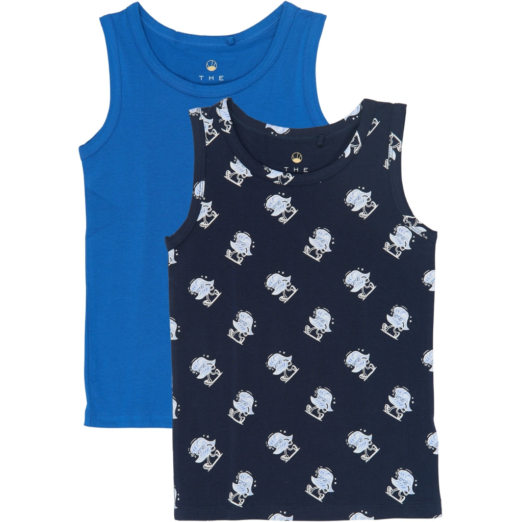 THE NEW TNTanktop 2-Pak Undertøj Navy Blazer AOP