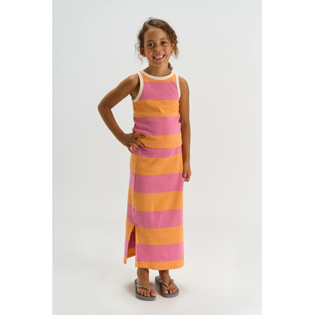 THE NEW TNTatiana Ærmeløs Rib Top Kortærmede top Cashmere Rose Striped
