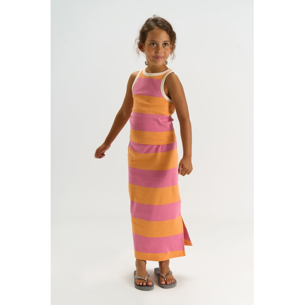 THE NEW TNTatiana Long Rib Nederdel Nederdel Cashmere Rose Striped