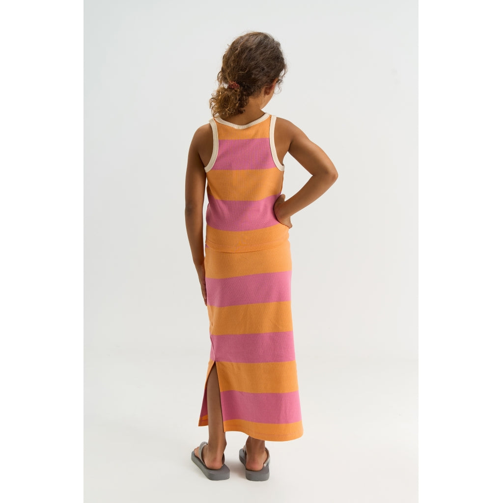 THE NEW TNTatiana Long Rib Nederdel Nederdel Cashmere Rose Striped