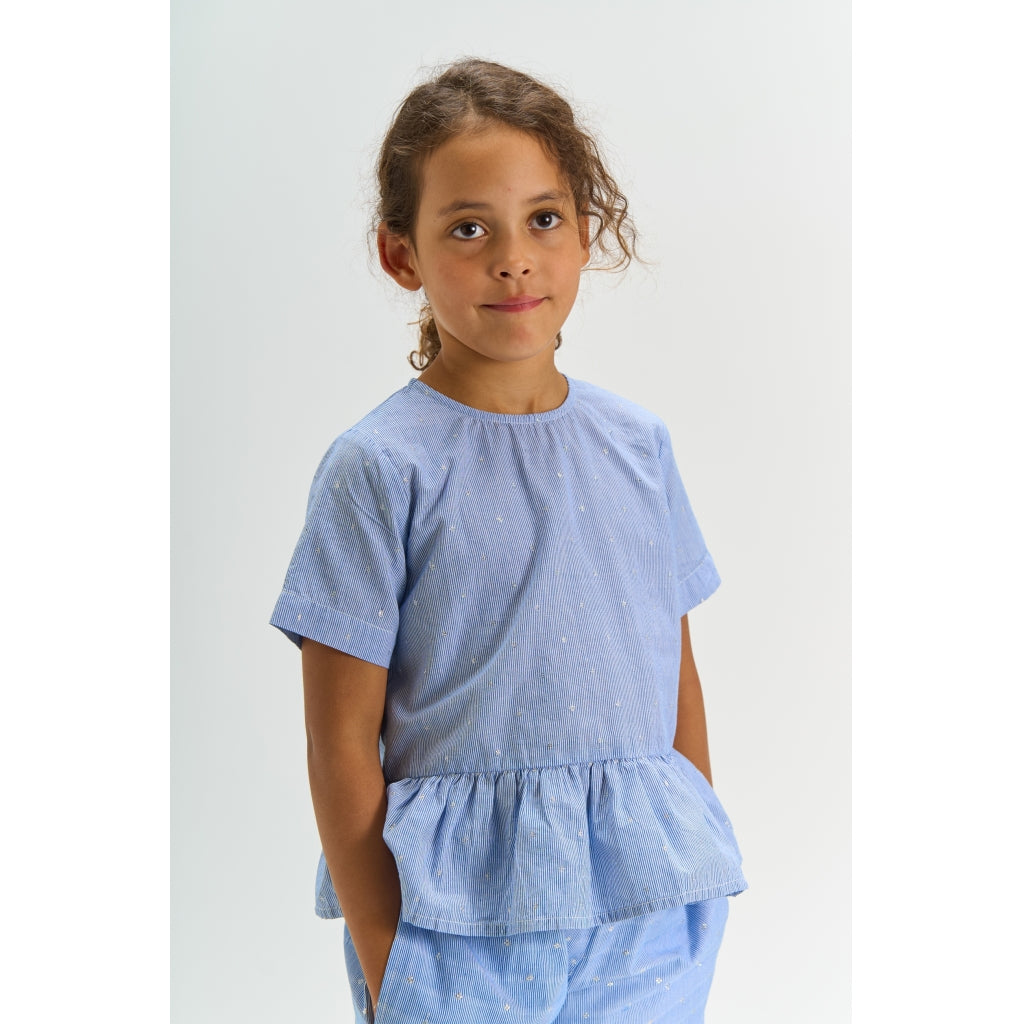 THE NEW TNTheresa Kortærmet Top T-shirt Forever Blue Striped
