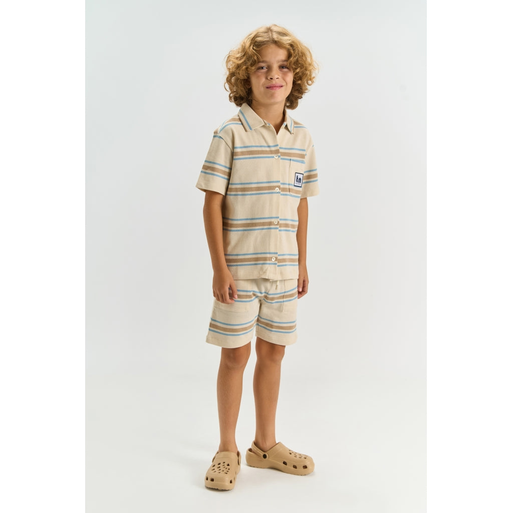 THE NEW TNThor Oversize Kortærmet Skjorte Skjorter Multi Striped
