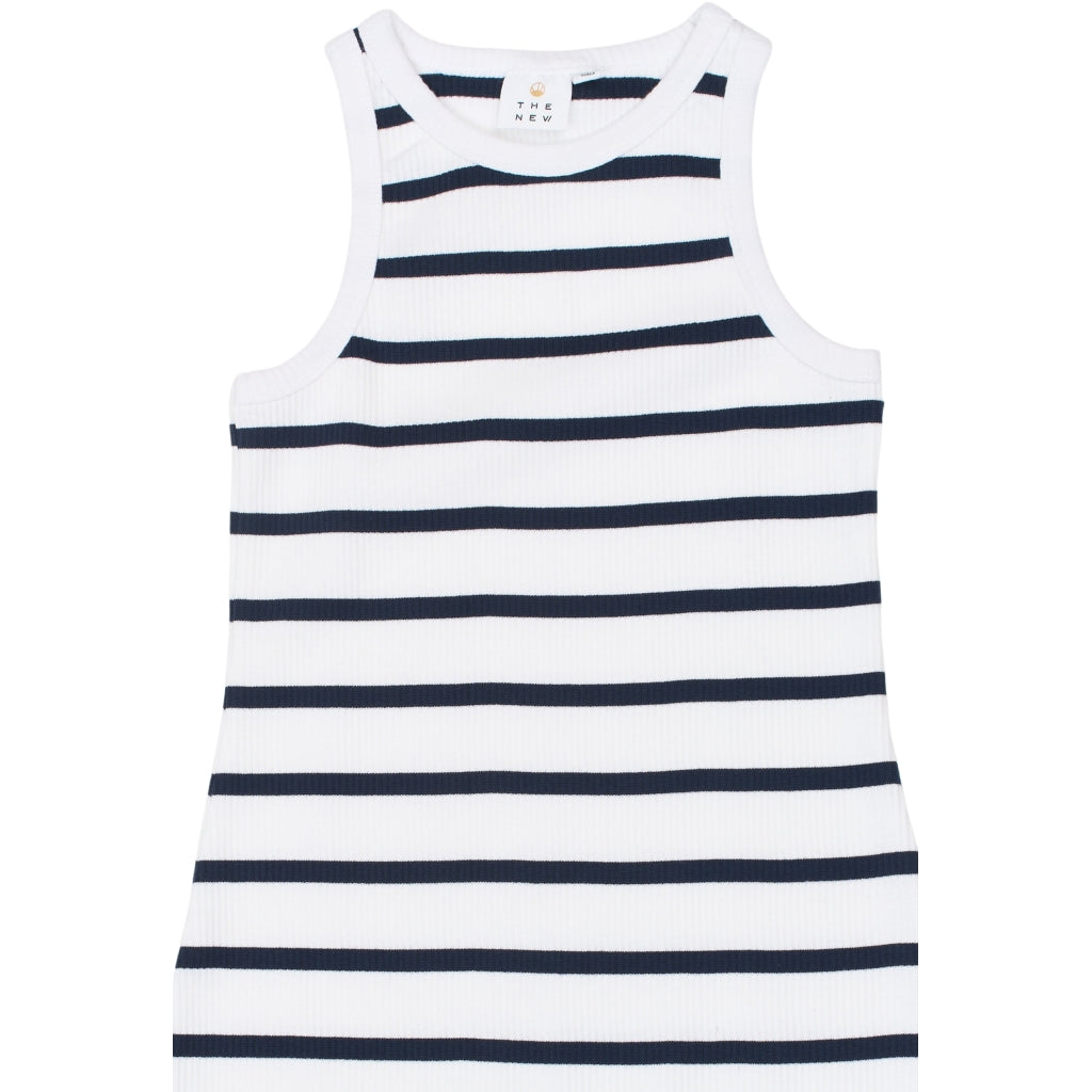 THE NEW TNTish Ærmeløs Rib Kjole Kjoler Navy Blazer Striped