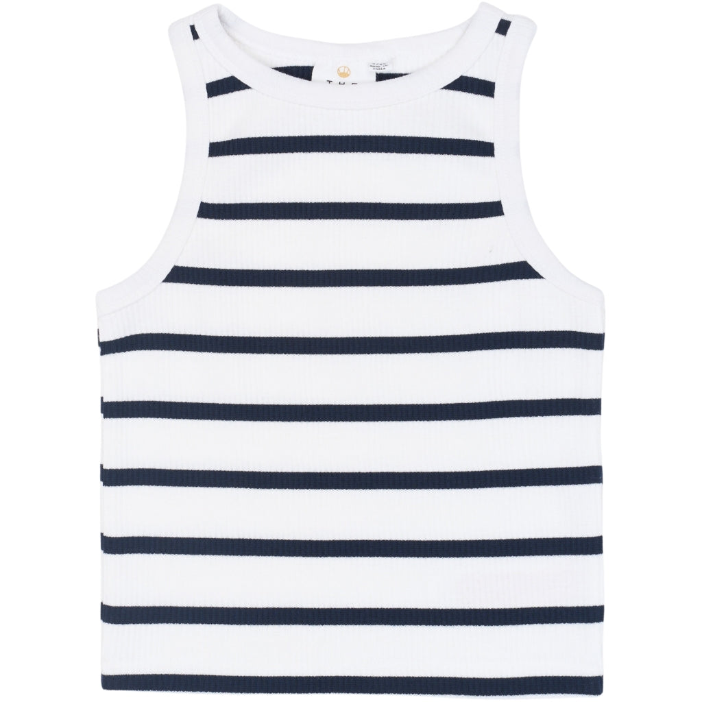 THE NEW TNTish Ærmeløs Rib Top Kortærmede top Navy Blazer Striped