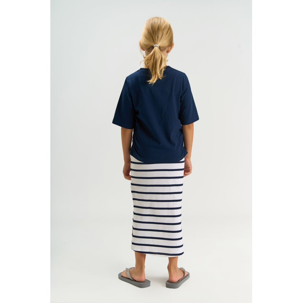 THE NEW TNTish Long Rib Nederdel Nederdel Navy Blazer Striped