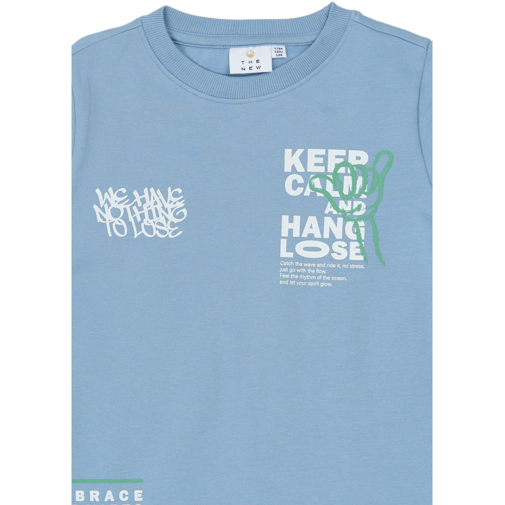 THE NEW TNTitus Oversize Kortærmet Sweat Bluse T-shirt Forever Blue