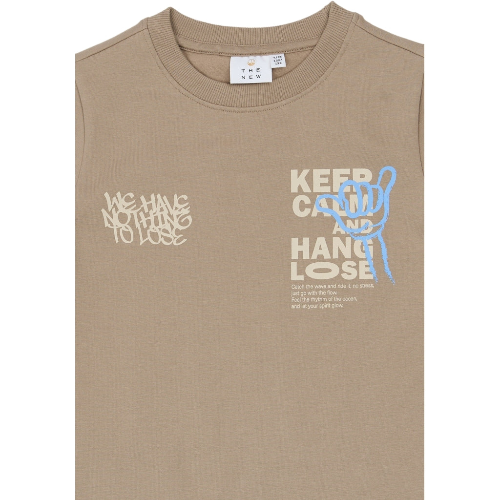 THE NEW TNTitus Oversize Kortærmet Sweat Bluse T-shirt Humus