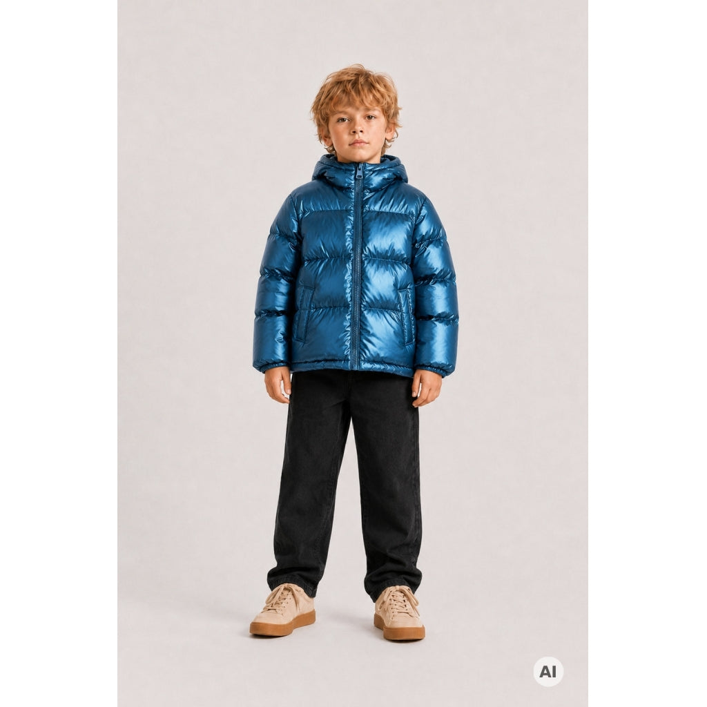THE NEW TNUffe Puffer Jakke Jakker Metallic Blue