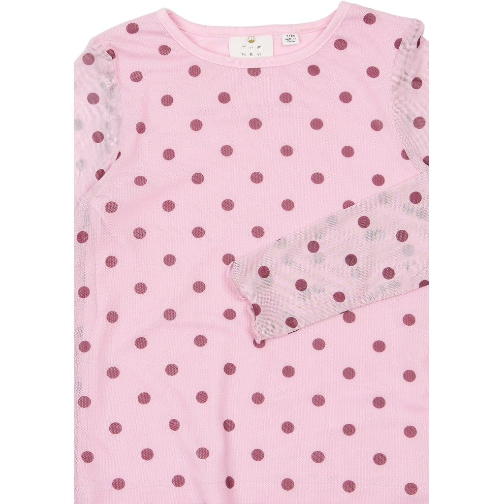 THE NEW TNVandelia Long-Sleeved Mesh Bluse Langærmet bluse Pink Lavender AOP TN