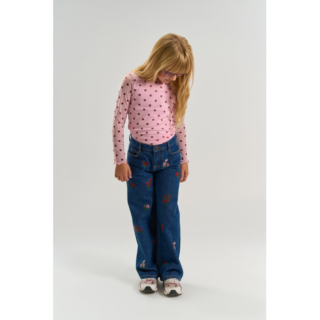 THE NEW TNVandelia Long-Sleeved Mesh Bluse Langærmet bluse Pink Lavender AOP TN