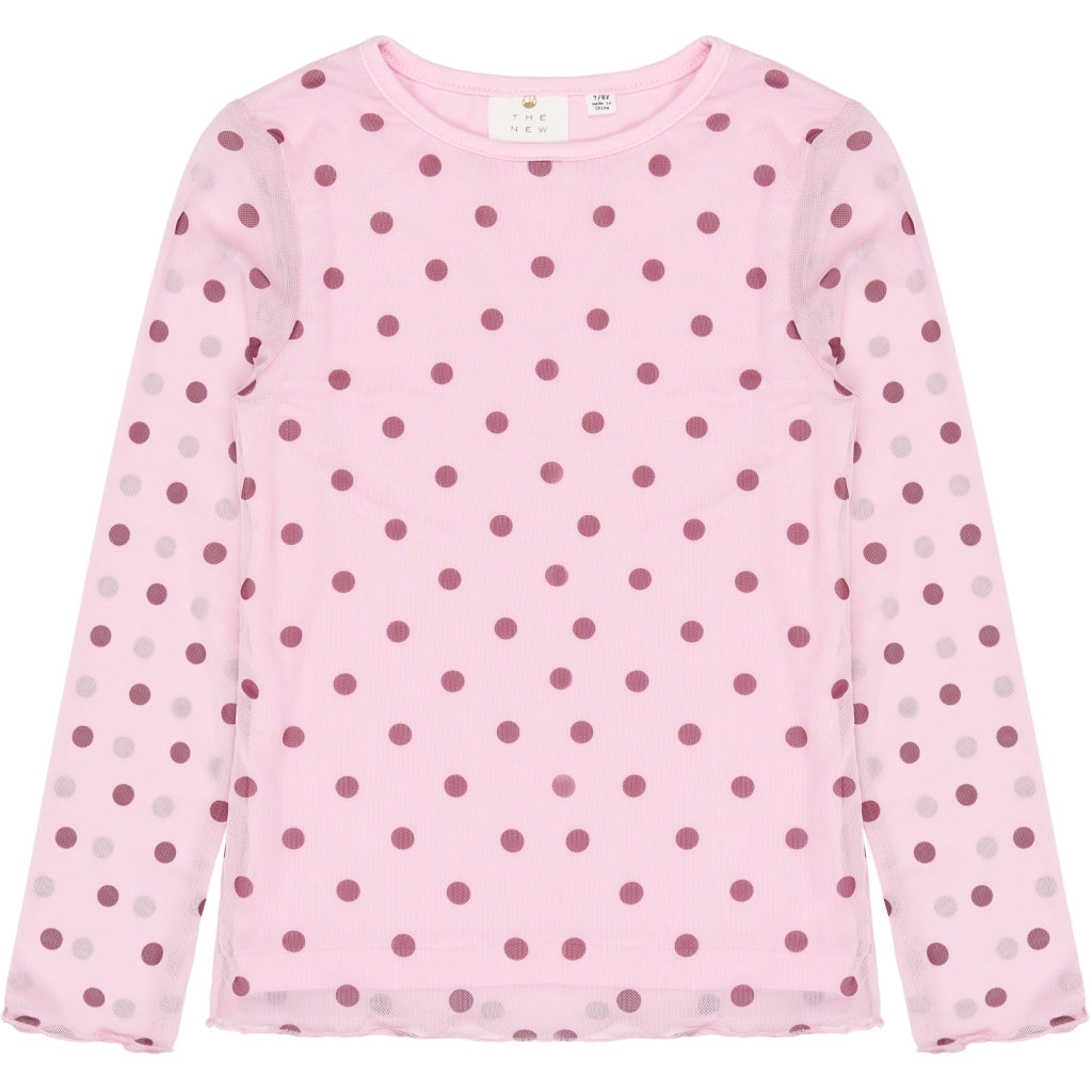 THE NEW TNVandelia Long-Sleeved Mesh Bluse Langærmet bluse Pink Lavender AOP TN