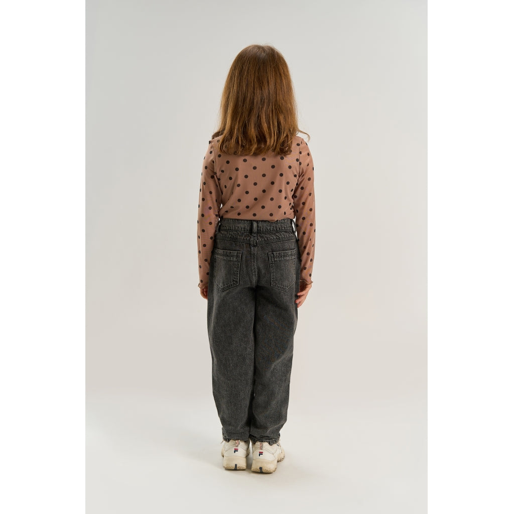 THE NEW TNVandelia Long-Sleeved Mesh Bluse Langærmet bluse Taupe Gray AOP TN