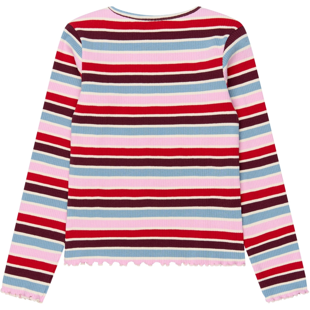 THE NEW TNVanessa Long-Sleeved Rib Bluse Langærmet bluse Multi Striped