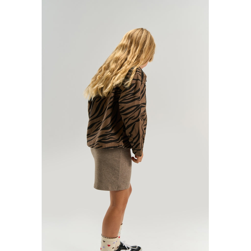 THE NEW TNVanya Oversize Denim Overshirt Skjorter Taupe Gray AOP TN