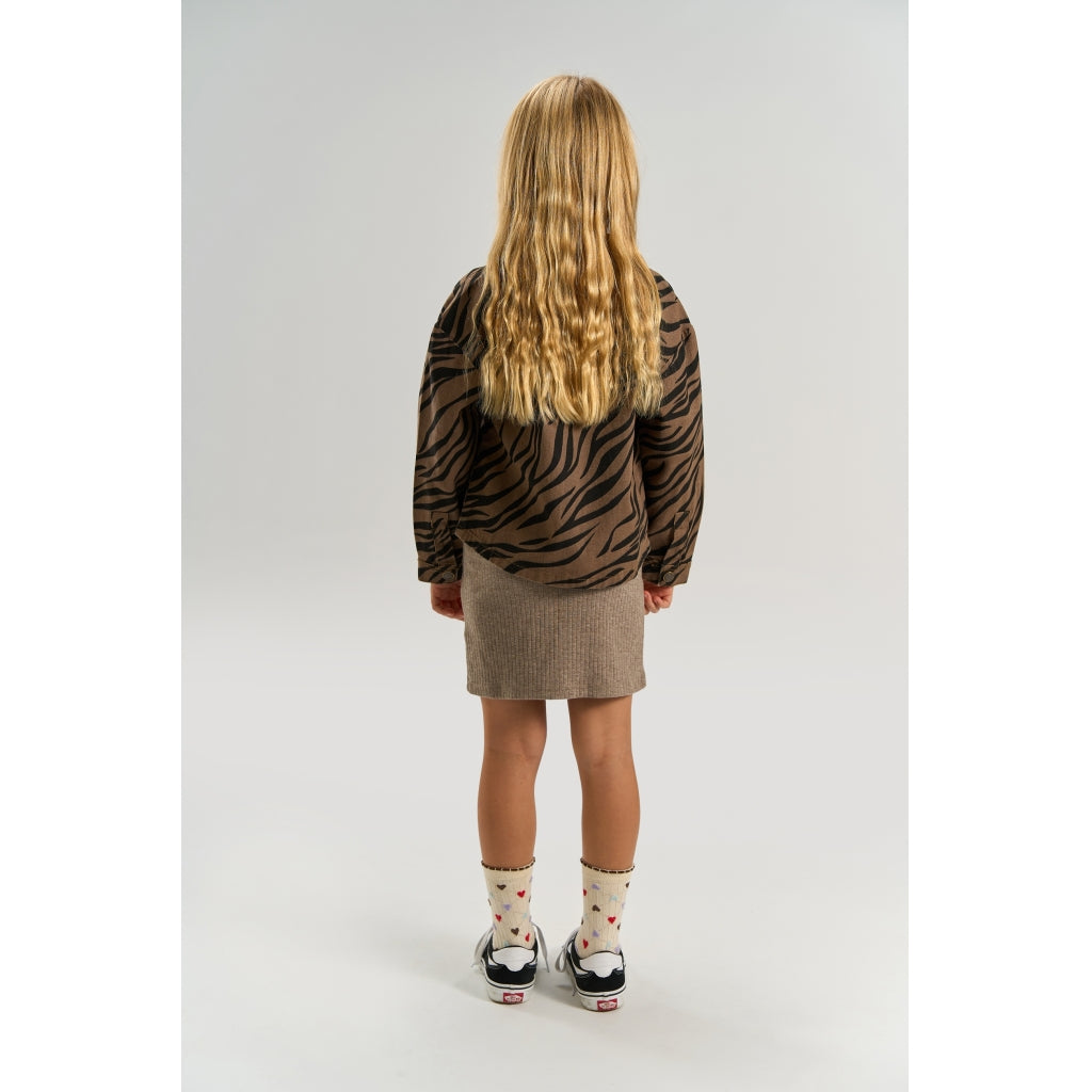 THE NEW TNVanya Oversize Denim Overshirt Skjorter Taupe Gray AOP TN