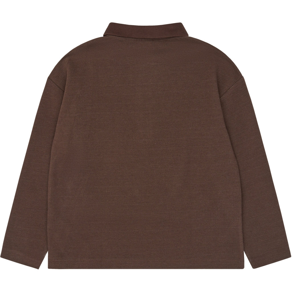 THE NEW TNVarl Oversize Long-Sleeved Polo Langærmet bluse Chestnut