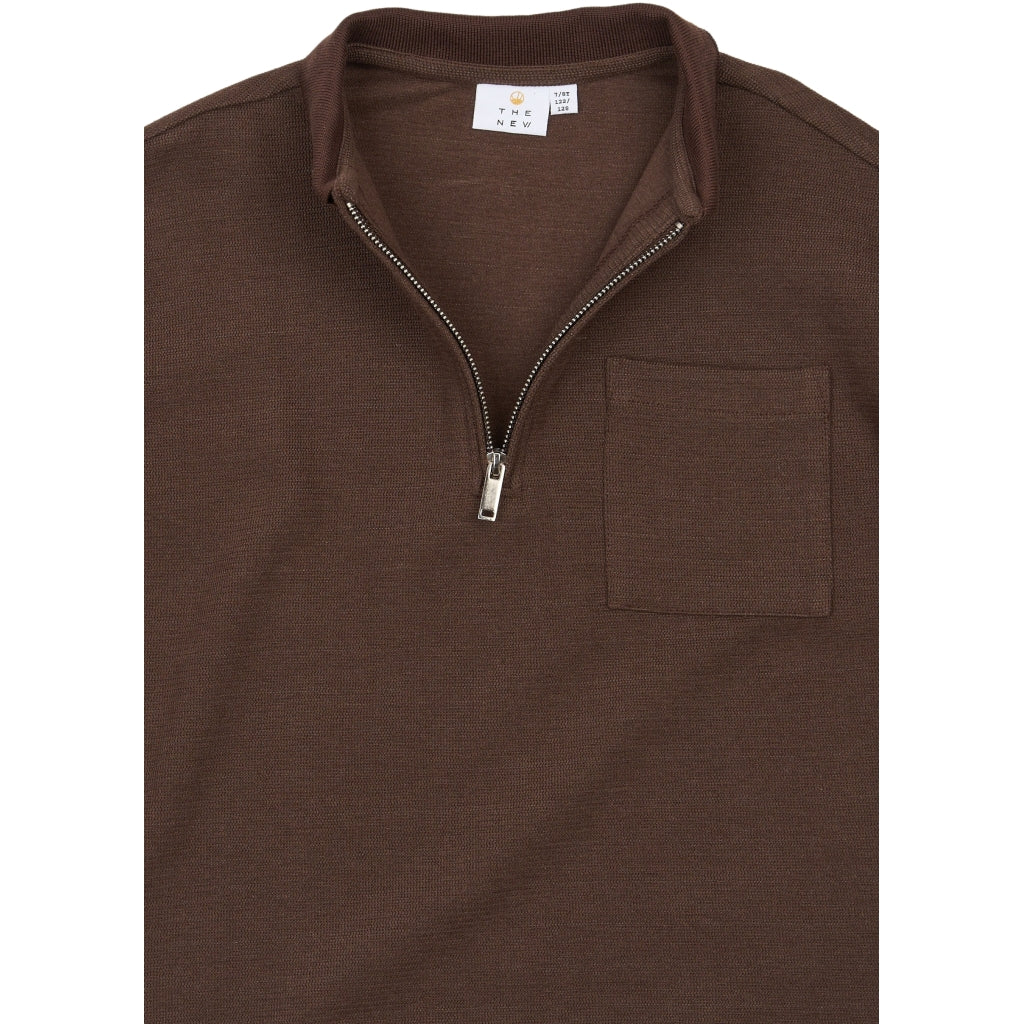 THE NEW TNVarl Oversize Long-Sleeved Polo Langærmet bluse Chestnut