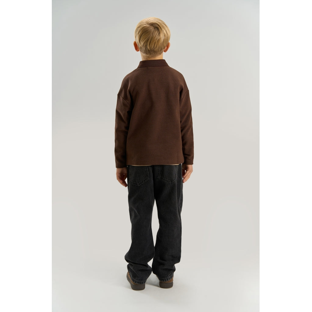 THE NEW TNVarl Oversize Long-Sleeved Polo Langærmet bluse Chestnut
