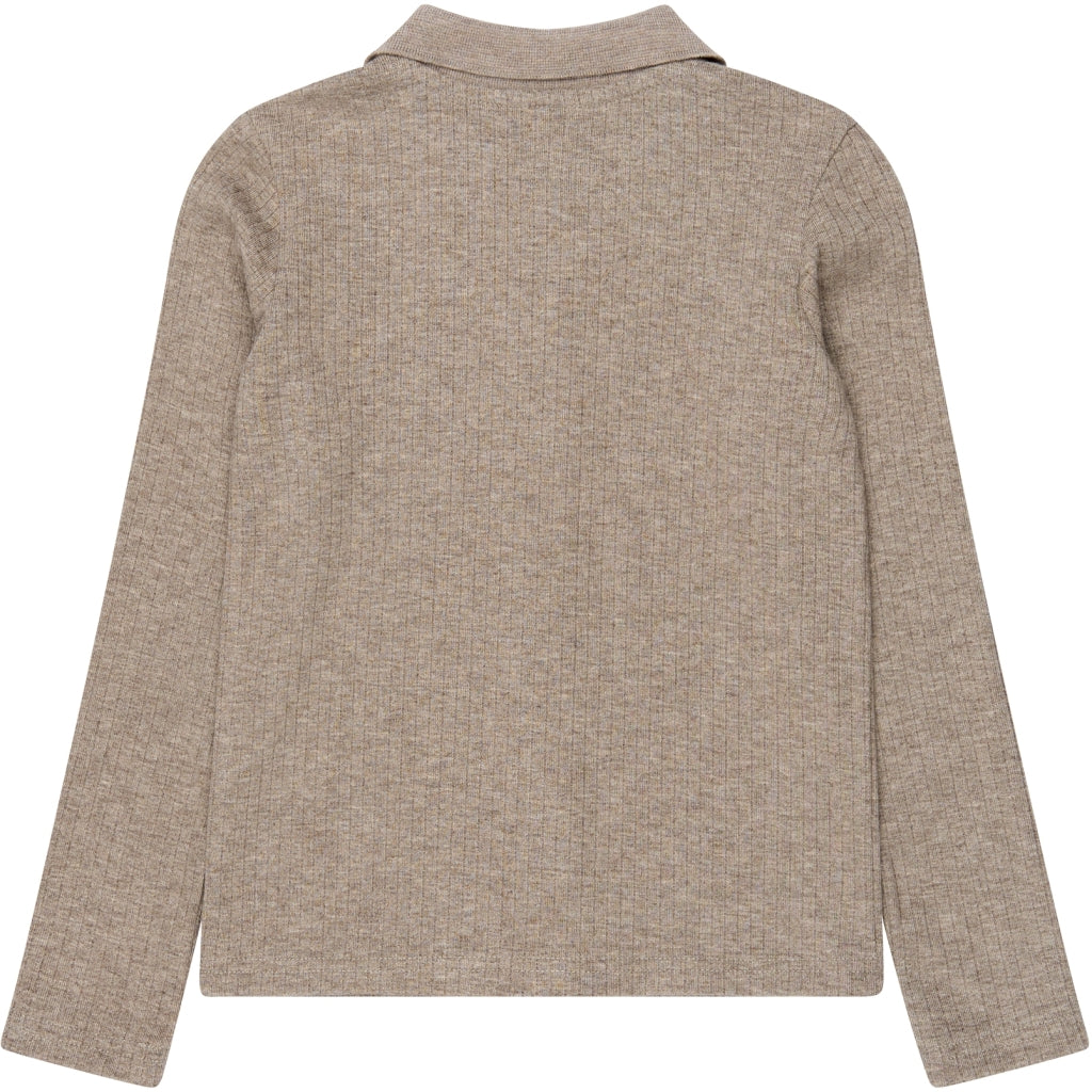 THE NEW TNVeeta Long-Sleeved Rib Cardigan Cardigan Taupe Gray TN